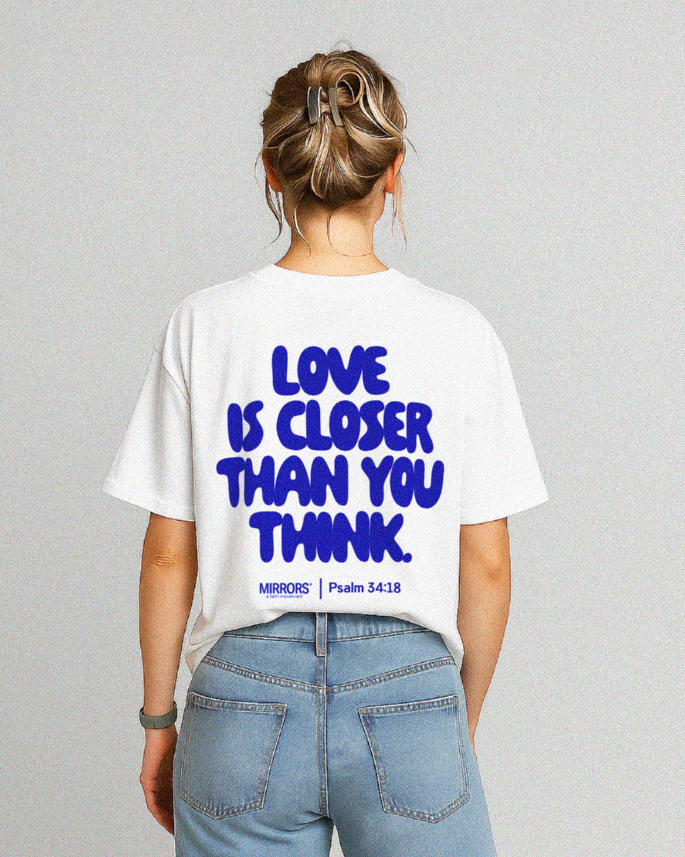 Closer Than You Think White Loose Fit Tee – Mirrors®