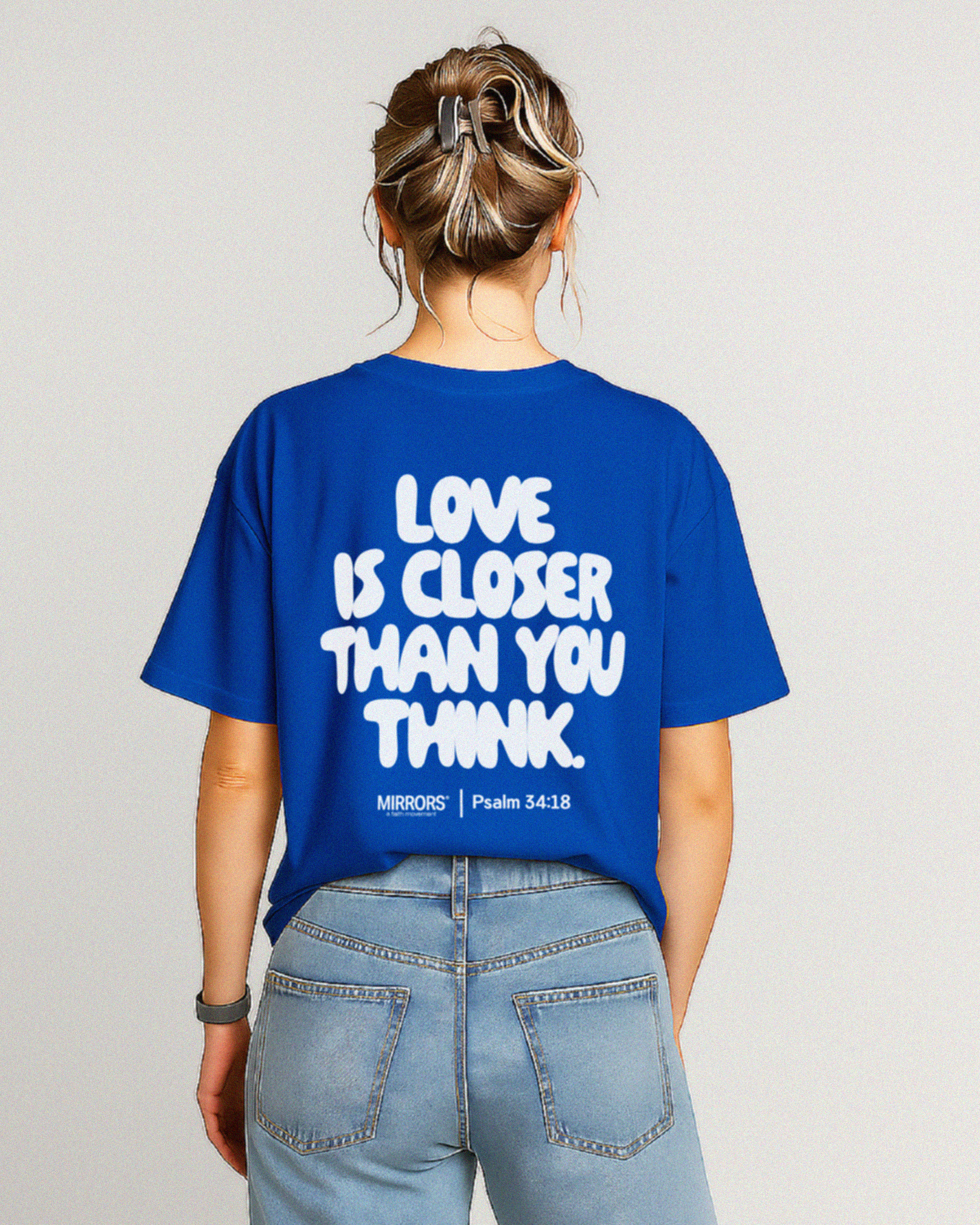 Closer Than You Think Blue Loose Fit Tee – Mirrors®