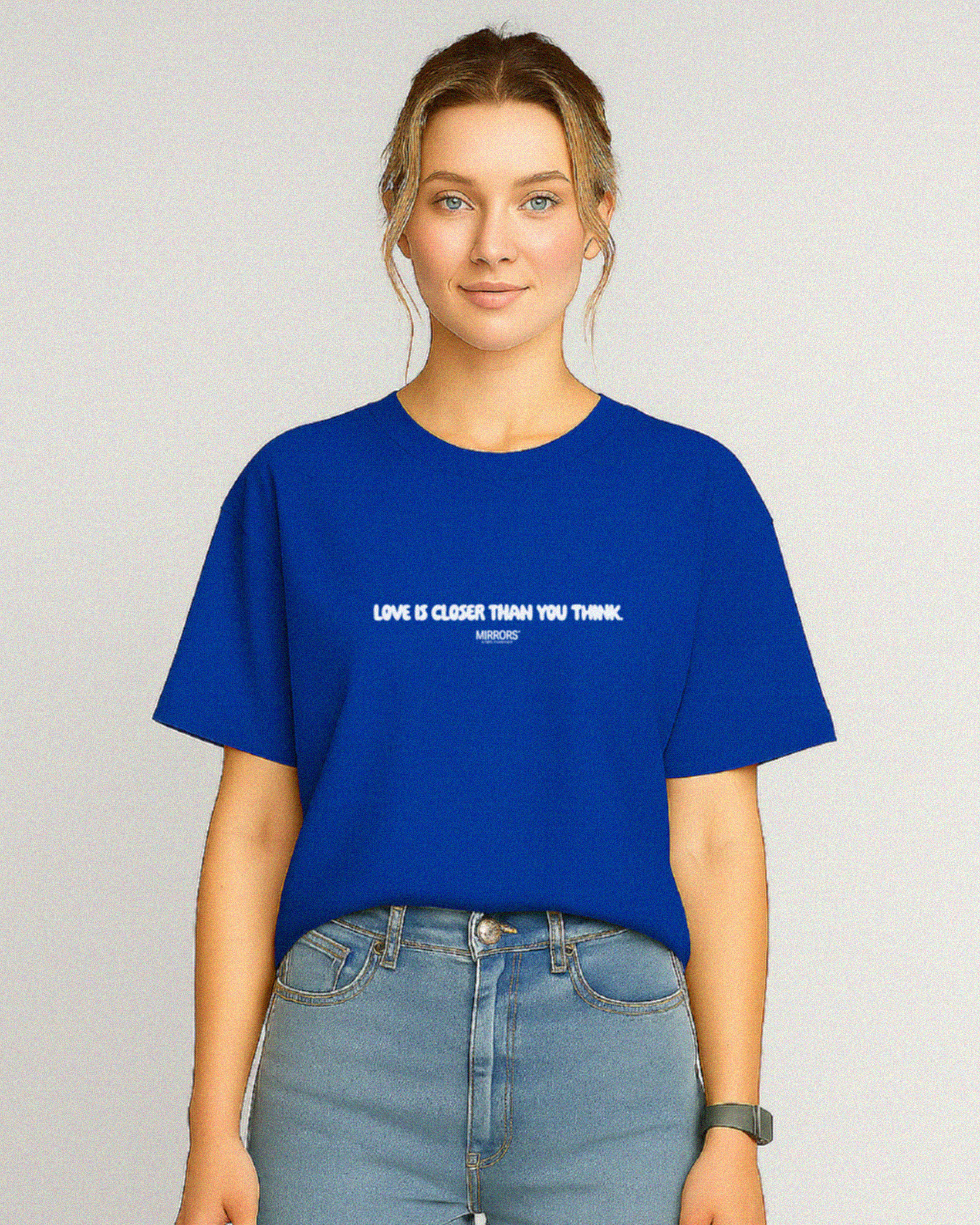 Closer Than You Think Blue Loose Fit Tee – Mirrors®