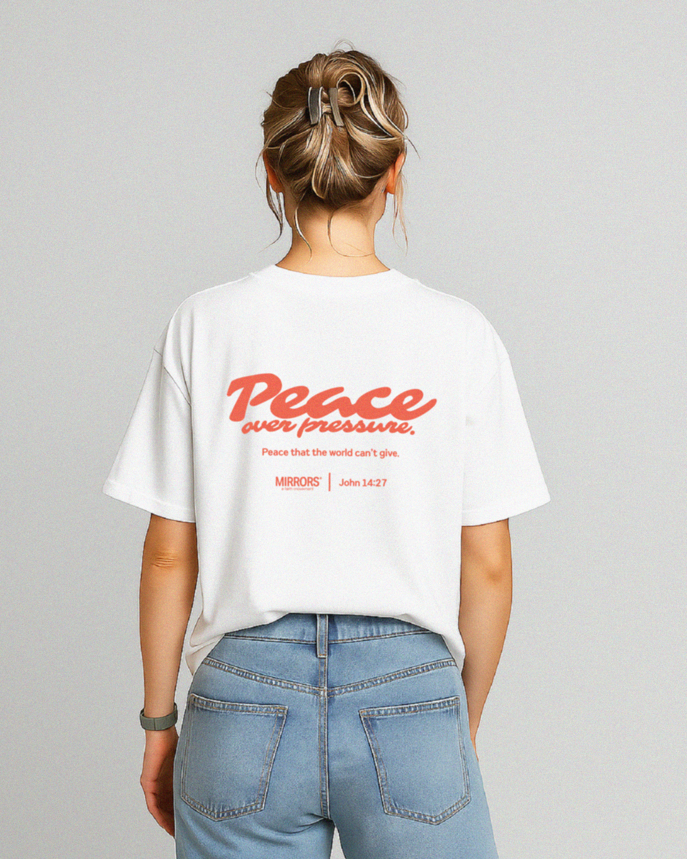 Peace Over Pressure White Loose Tee – Mirrors®