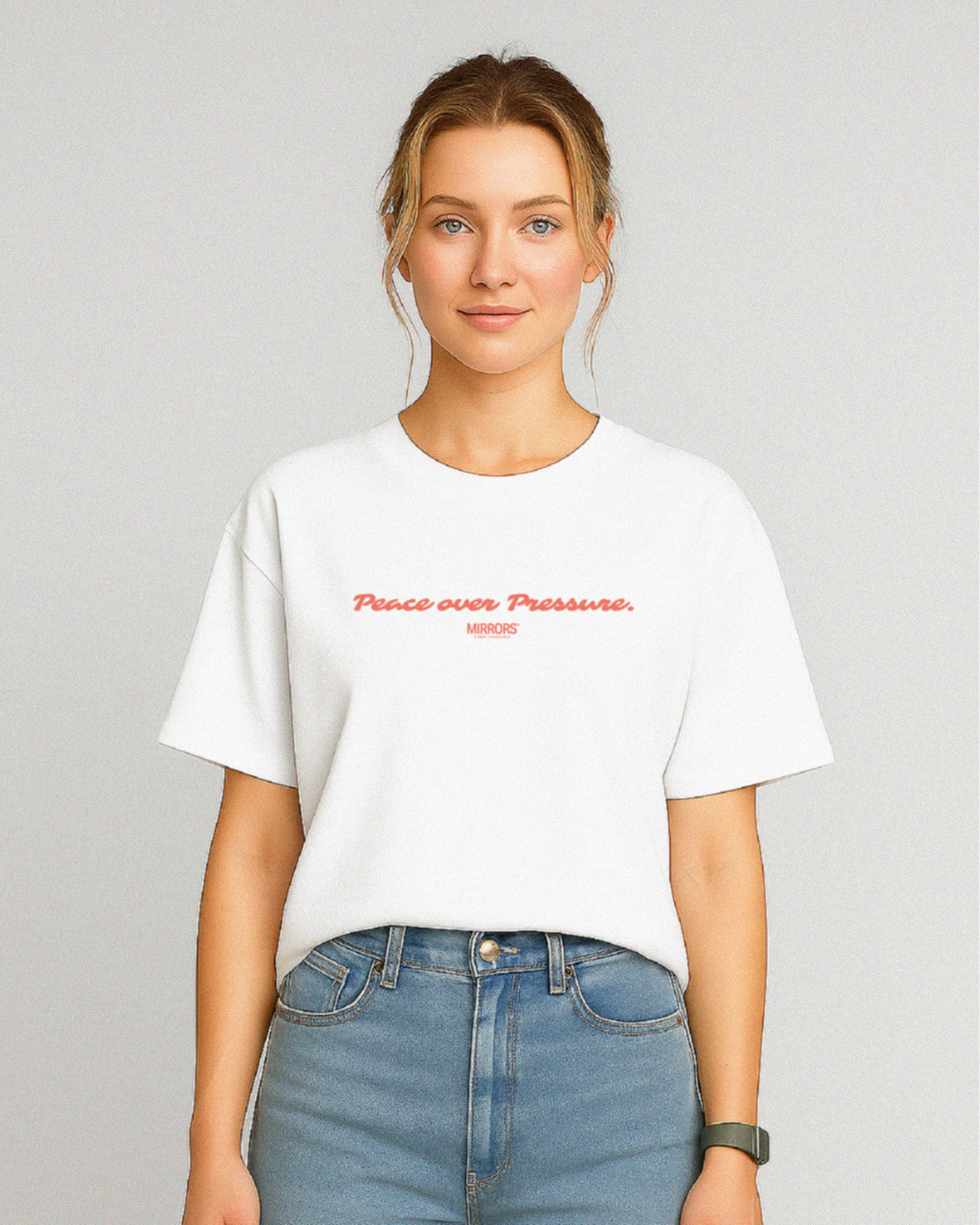 Peace Over Pressure White Loose Tee – Mirrors®